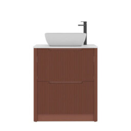 Royal Bathrooms Avenza 600mm Terracotta Clay Floor Standing Countertop Bathroom Vanity Unit 2 Drawer With Elva Basin - thumbnail 6