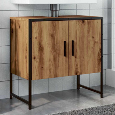 Berkfield Bathroom Sink Cabinet Artisan Oak 60X33X60 Cm Engineered Wood - image 1
