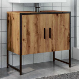 Berkfield Bathroom Sink Cabinet Artisan Oak 60X33X60 Cm Engineered Wood - thumbnail 1