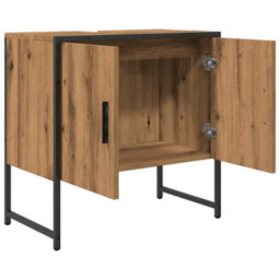 Berkfield Bathroom Sink Cabinet Artisan Oak 60X33X60 Cm Engineered Wood - thumbnail 5