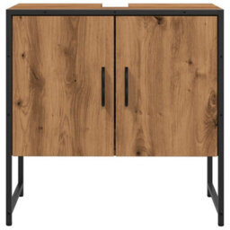 Berkfield Bathroom Sink Cabinet Artisan Oak 60X33X60 Cm Engineered Wood - thumbnail 4