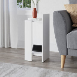 Decortie Elos Modern Narrow Right Module Bedside Table Nightstand 25Cm Drop-Door Storage White - thumbnail 7