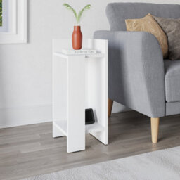 Decortie Elos Modern Narrow Right Module Bedside Table Nightstand 25Cm Drop-Door Storage White - thumbnail 8