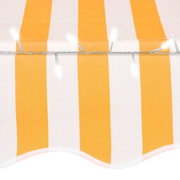 Berkfield Manual Retractable Awning With Led 150 Cm White And Orange - thumbnail 5