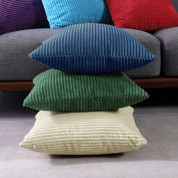 "Deconovo Set Of 2 Super Soft Corduroy Cushion Covers Dark Blue 24""x24""" - thumbnail 5