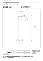 Lucide Dingo-Led Modern Bollard Light Outdoor - Led Dim. - Gu10 - 1X5W 3000K - Ip44 - White - thumbnail 7