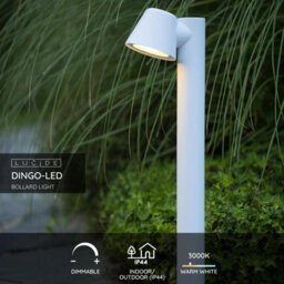 Lucide Dingo-Led Modern Bollard Light Outdoor - Led Dim. - Gu10 - 1X5W 3000K - Ip44 - White - thumbnail 2