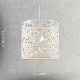 Happy Homewares Unique Butterfly Themed Pendant Ceiling Light Shade In Gloss White - thumbnail 7