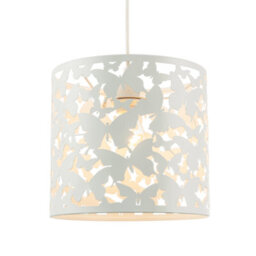 Happy Homewares Unique Butterfly Themed Pendant Ceiling Light Shade In Gloss White - thumbnail 1