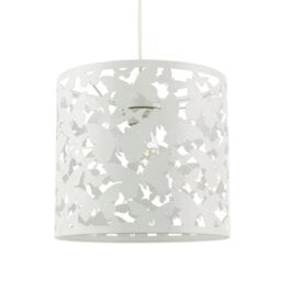 Happy Homewares Unique Butterfly Themed Pendant Ceiling Light Shade In Gloss White - thumbnail 2