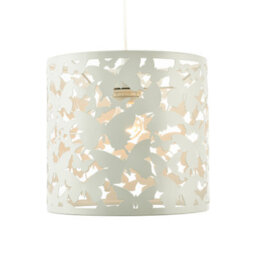Happy Homewares Unique Butterfly Themed Pendant Ceiling Light Shade In Gloss White - thumbnail 3