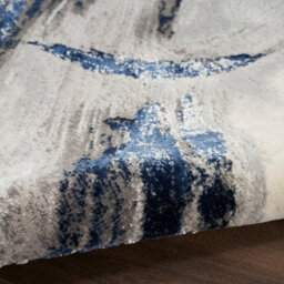 Grey Navy Blue Abstract Modern Living Room Bedroom & Dining Room Rug-239Cm X 300Cm - thumbnail 6