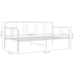 Vidaxl Sofa Bed Frame Without Mattress White Metal 90X200 Cm - thumbnail 8