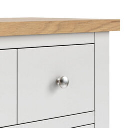 Farro Grey 4 Over 6 Chest Of Drawers Fully Assembled - Painted With Oak Top By Roseland Furniture - thumbnail 6