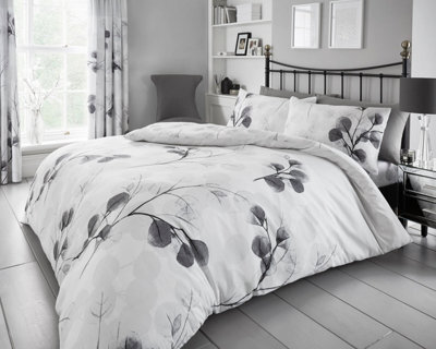 Smart Living Duvet Cover With Pillowcases Polycotton Quilt Bedding Covers Comfy Breathable Comforter Cover Set - Honesty Leaf - image 1