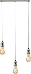 Luminosa Lighting Luminosa Knightsbridge Calla - 230V E27 Vintage 3 Light Bar Pendant - Brushed Chrome - Calvi3Bbc - thumbnail 1