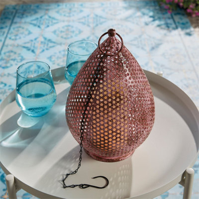 Netagon Garden Outdoor Palmyra Usb Rechargeable Led Hanging Light Lamp- Pink - image 1