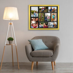 AK Frames 20X16 Gold Sleek Multi Photo Frame With Black Mount - Holds 9 Apertures (2X) 7X5, (7X) 6X4 Photos - thumbnail 3