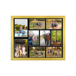 AK Frames 20X16 Gold Sleek Multi Photo Frame With Black Mount - Holds 9 Apertures (2X) 7X5, (7X) 6X4 Photos - thumbnail 1
