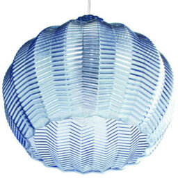 Beliani Pendant Lamp Blue Glass Bell Shade Retro Hanging Light, Adjustable Suspension, 22Cm Dia 76Cm H - thumbnail 2