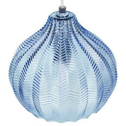 Beliani Pendant Lamp Blue Glass Bell Shade Retro Hanging Light, Adjustable Suspension, 22Cm Dia 76Cm H - thumbnail 4