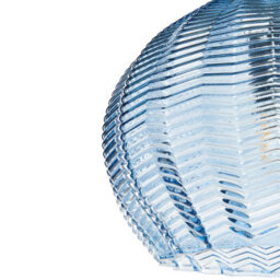 Beliani Pendant Lamp Blue Glass Bell Shade Retro Hanging Light, Adjustable Suspension, 22Cm Dia 76Cm H - thumbnail 5