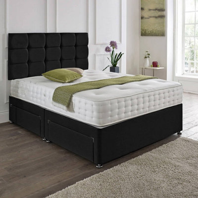 Dining Tables Rio Matching Headboard Divan Set, 2 Drawer On Same Side With Sprung 1500 Comfort Mattress - Double - image 1