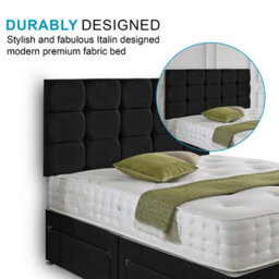 Dining Tables Rio Matching Headboard Divan Set, 2 Drawer On Same Side With Sprung 1500 Comfort Mattress - Double - thumbnail 3