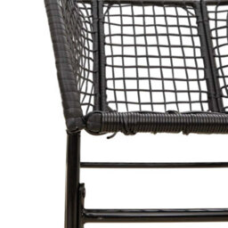 Berkfield Durable 7 Piece Garden Dining Set Black Poly Rattan Glass - thumbnail 8