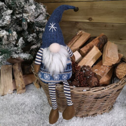 Samuel Alexander 48Cm Tall Christmas Gonk Gnome Nordic Decoration Blue Body Hat Bell Dangly Legs