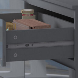 Fwstyle Stora Grey Gloss 8 Drawer Chest (H) 99Cm (W) 110Cm (D) 40Cm - Extra Deep 14Cm Drawers - thumbnail 6