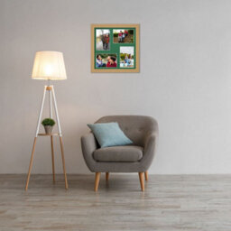AK Frames 12X12 Light Oak Modern Multi Photo Frame With Emerald Mount - Holds 4 Apertures (4X) 6X4 Photos - thumbnail 3