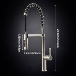 Billtix Kitchen Mixer Tap Luxury Gold, Pull Out Spray 360 Swivel Single Lever Kitchen Tap, Kitchen Sink Taps Brass Faucet - thumbnail 2