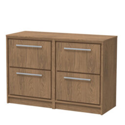 Hudson Reed Lille Floorstanding Four Drawer Contemporary Vanity Unit With Worktop In Antique Oak, 605 X 460mm - thumbnail 1