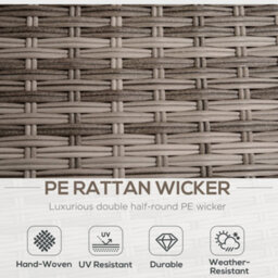 Outsunny 8Pc Outdoor Patio Furniture Set Weather Wicker Rattan Sofa Chair Grey - thumbnail 5