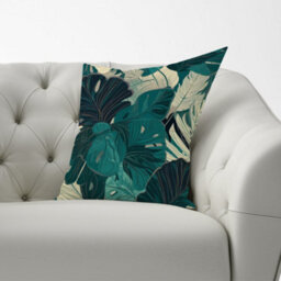 Warren Reed Designer Tropical Green Leaves Cushions 60Cm X 60Cm - thumbnail 2