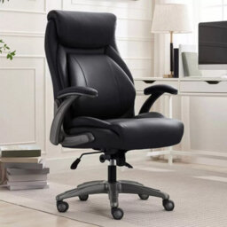 Xample La-Z-Boy Manager S Office Chair With Flip-Up Arms - Comfortcore Plus Seat, Recline & Tilt Adjustments, Height Adjustable, Black