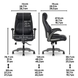 Xample La-Z-Boy Manager S Office Chair With Flip-Up Arms - Comfortcore Plus Seat, Recline & Tilt Adjustments, Height Adjustable, Black - thumbnail 2