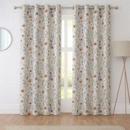 "Sundour Hampshire Fully Lined Ready Made Floral Eyelet Curtains Multi 46X90""" - thumbnail 1