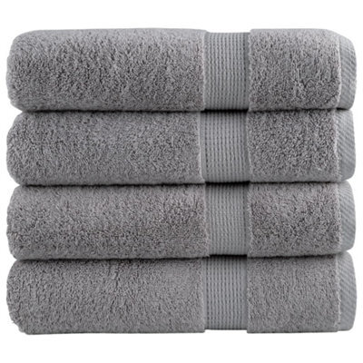 Berkfield Premium Hand Towels Solund 4Pcs Grey 50X100Cm 600Gsm - image 1