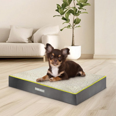 Dreamcatcher Grey Medium Dog Bed Orthopaedic Flat Crate Pet Mattress 76X51X9Cm, Removable Washable Cover - image 1