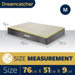 Dreamcatcher Grey Medium Dog Bed Orthopaedic Flat Crate Pet Mattress 76X51X9Cm, Removable Washable Cover - thumbnail 6