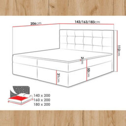 Luanda 160 And 200 Functional Bedroom Bed With Bonell Springs And Integrated Storage Dark Grey - thumbnail 6