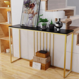 Fativo 120Cm Long Narrow Slim Console Table Extra Long Sintered Stone Marble Hallway Entryway Porch Accent Table - thumbnail 8