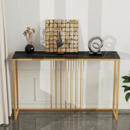 Fativo 120Cm Long Narrow Slim Console Table Extra Long Sintered Stone Marble Hallway Entryway Porch Accent Table - thumbnail 6