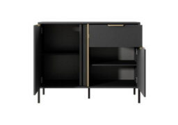 Arte Lars D Contemporary Sideboard Cabinet 2 Hinged Doors 2 Shelves 1 Drawer Anthracite (H)820mm (W)1030mm (D)400mm - thumbnail 4