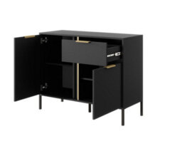 Arte Lars D Contemporary Sideboard Cabinet 2 Hinged Doors 2 Shelves 1 Drawer Anthracite (H)820mm (W)1030mm (D)400mm - thumbnail 2