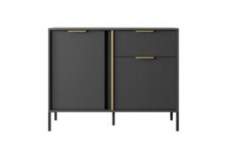 Arte Lars D Contemporary Sideboard Cabinet 2 Hinged Doors 2 Shelves 1 Drawer Anthracite (H)820mm (W)1030mm (D)400mm - thumbnail 3
