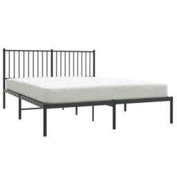 Berkfield Metal Bed Frame With Headboard Black 150X200 Cm 5Ft King Size - thumbnail 3