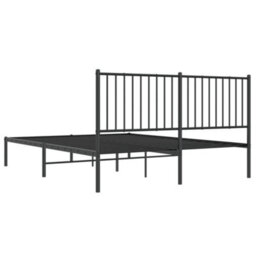 Berkfield Metal Bed Frame With Headboard Black 150X200 Cm 5Ft King Size - thumbnail 7